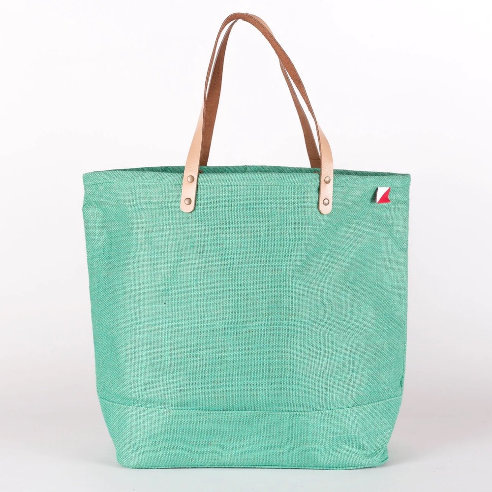 Shorebags Green Jute Tote Bag